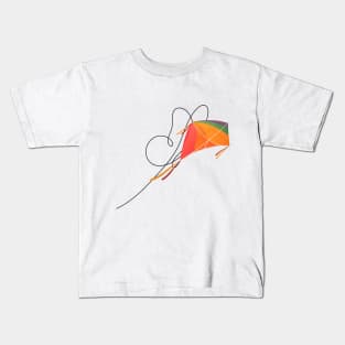 Colorful Kite Soaring into the Sky Gift Evergreen Kids T-Shirt